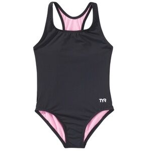 TYR Durafast Lite Ella Maxfit One Piece Swimsuit GIRLS Size S (6/6X) Black